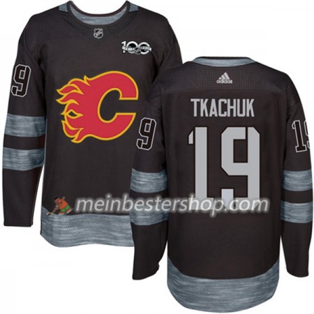 Calgary Flames Matthew Tkachuk 19 1917-2017 100th Anniversary Adidas Schwarz Trikot Authentic - Herren